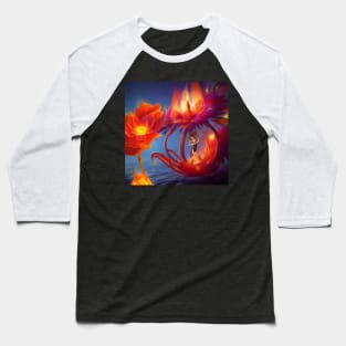 The ever-blooming fire flower with fairy Baseball T-Shirt